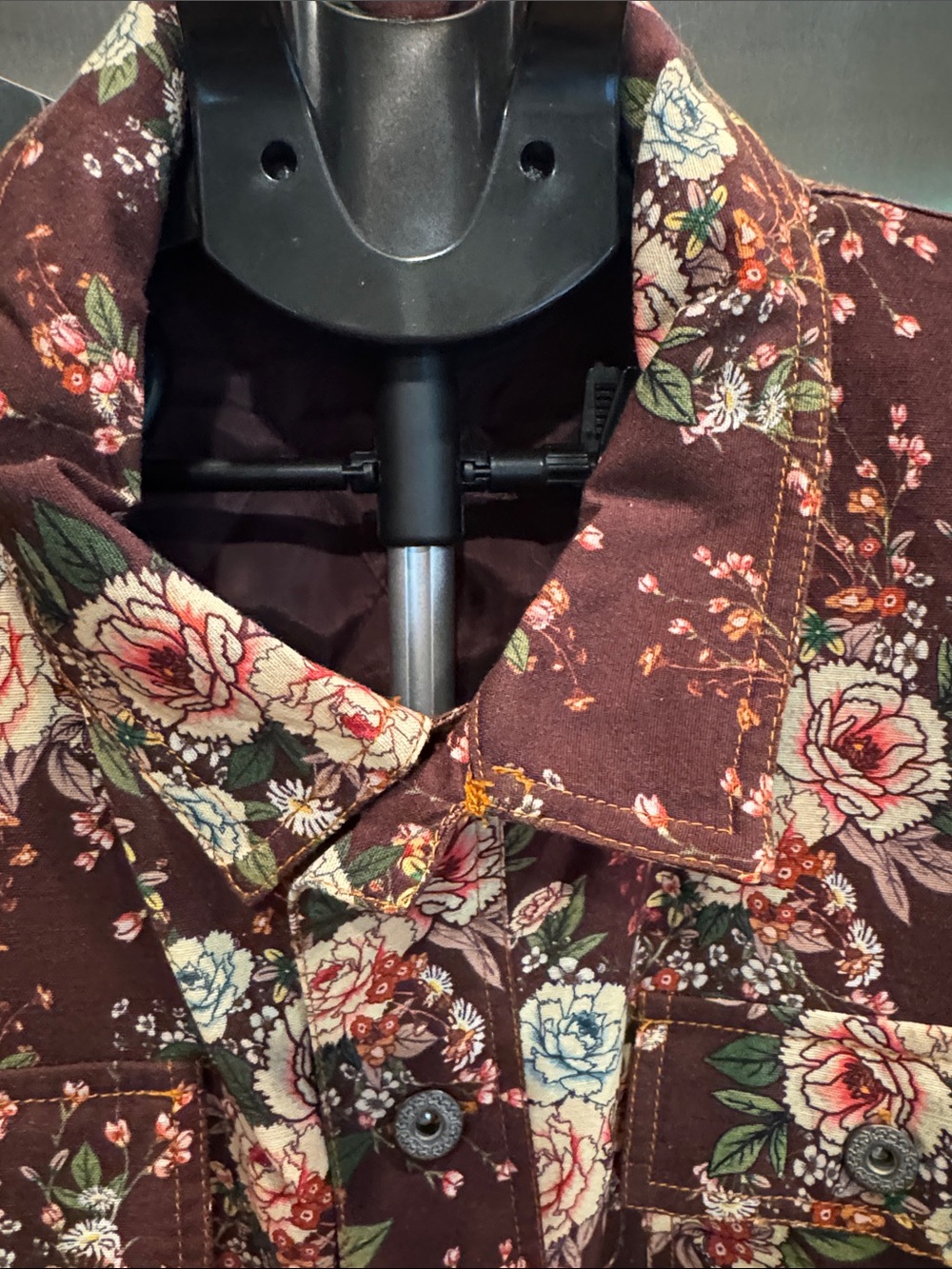 Aratta Silent Journey Floral Burgundy Long Trench Coat - Picture 8 of 13